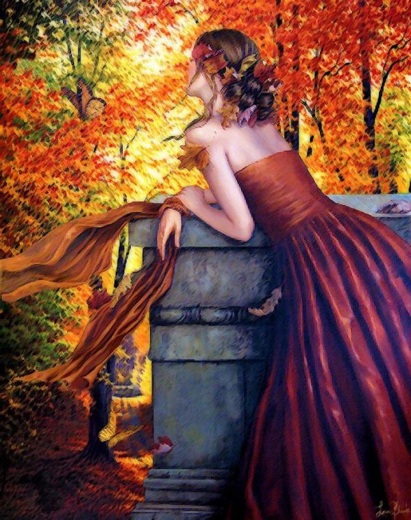 folhas secas600 758 Digital Paintings by Mirian Montagni de Bakker