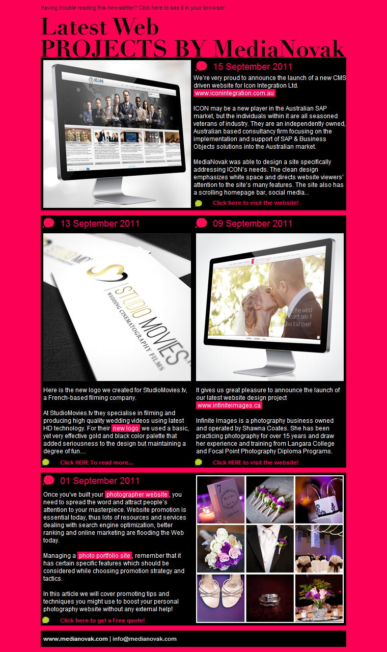 newsletter designyoutrust Website Design News @MediaNovak &nbsp;