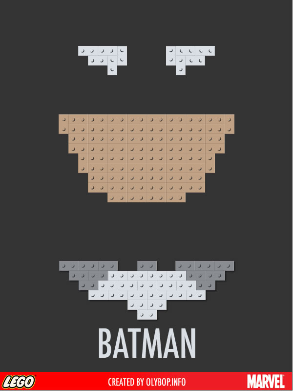 superheros lego batman Super heros minimalist Lego posters