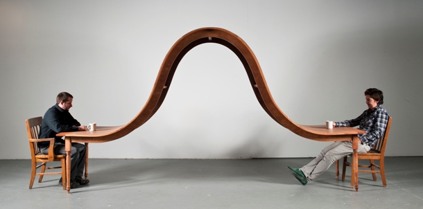Michael Beitzs Knotted Sofa & Sliding Tables 6. Michael Beitz dining table Michael Beitzs Knotted Sofa & Sliding Tables