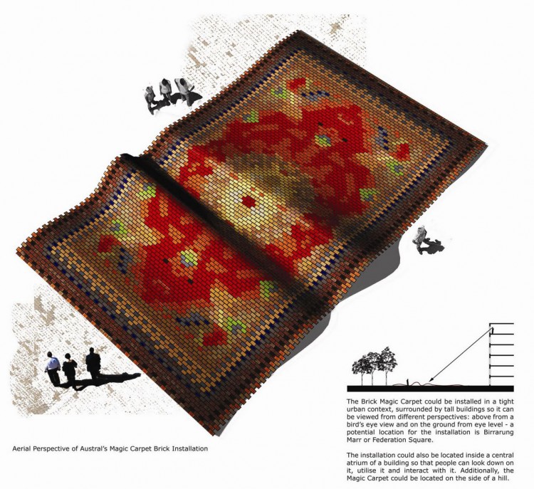 AustralsMagicCarpetBrickInstallation SarahCrowley collabcubed 750x687 Sarah Crowley: Magic Carpet