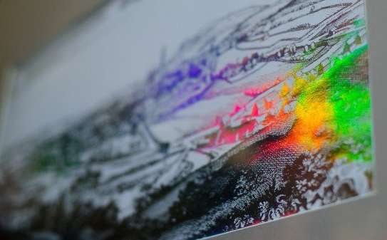 alll ALL OF THE LIGHTS: light diffraction engraving prints by Alexander Hollander