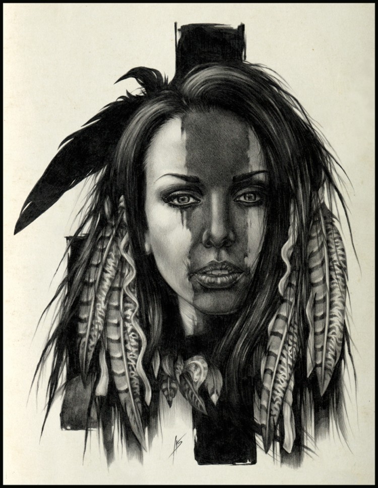 Portrait Drawings by Dying Quasar black feather ii by dyingquasar d46haiv 750x967 Portrait Drawings by Dying Quasar