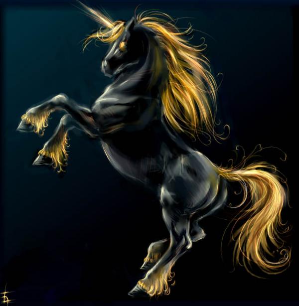 black unicorn600 614 Horse Digital Paintings by Snow Skadi