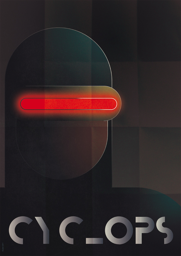 cyclops vintage poster Grégoire Guillemin pic on Design You Trust cyclops vintage poster Grégoire Guillemin vintage superhero poster