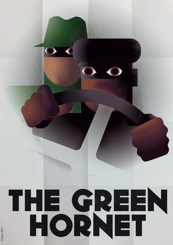 green hornet vintage poster Grégoire Guillemin pic on Design You Trust green hornet vintage poster Grégoire Guillemin vintage superhero poster