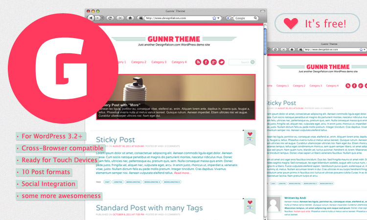 gunnr teaser 750x450px Brand new, clean and free WordPress Theme   GUNNR!