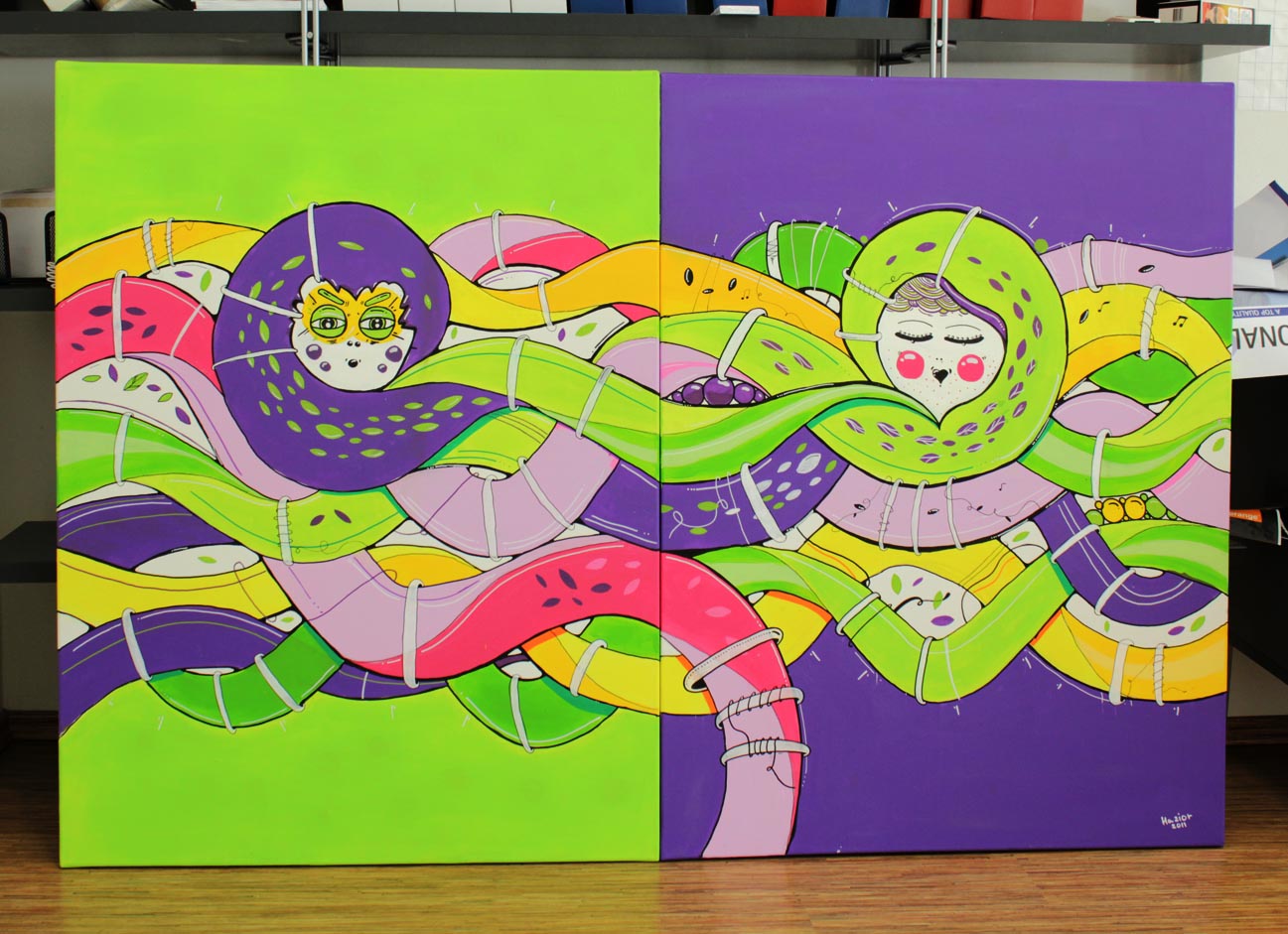 obraz acryl / 120x180 cm / Love is nice 