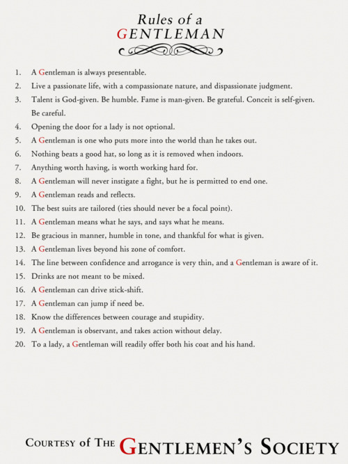 Rules Of A Gentleman tumblr ll5221rpyF1qhq1f1o1 500 Rules Of A Gentleman