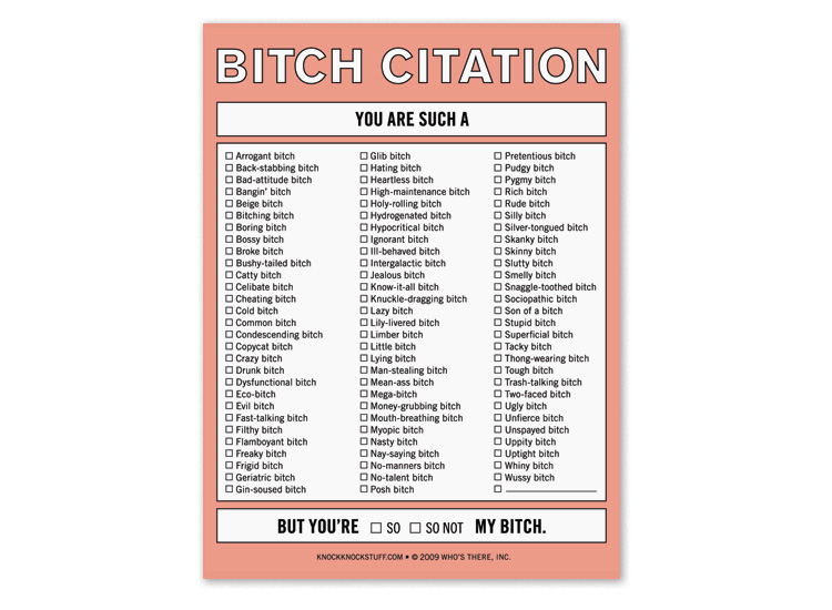 Nifty Notes 12075 BitchCitation 1 Nifty Notes