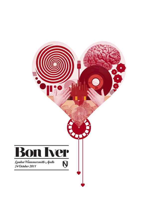 BON IVER BON IVER PRINT BY @NEEDLEDESIGN