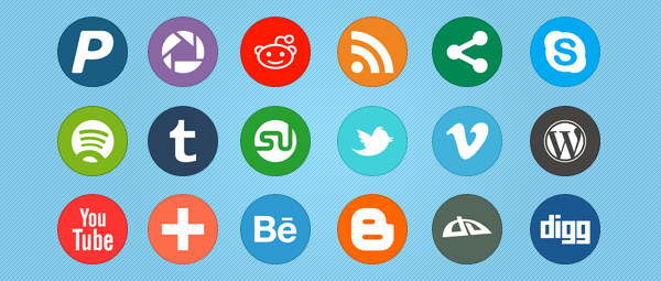 Circle Social Media Icons 10 Free Social Networking Icon sets for Your Website