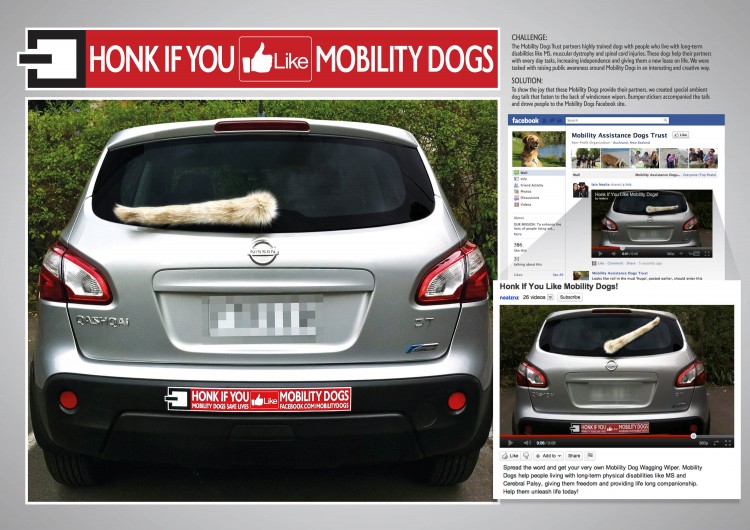 Mobility Dogs Honk 750x530 Great ambient marketing for Mobility Dogs !