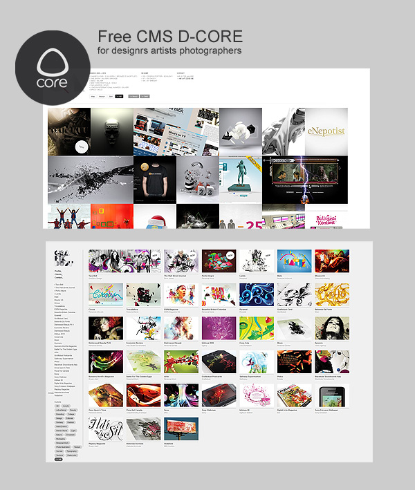 core D core New Personal Portoflio CMS and its free 