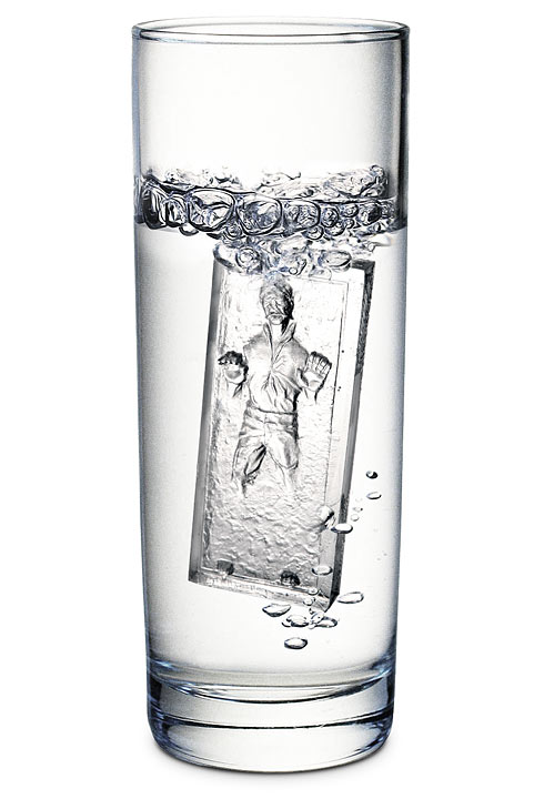 e845 han solo ice cube tray glass Star Wars Han Solo in Carbonite Ice Cube Tray