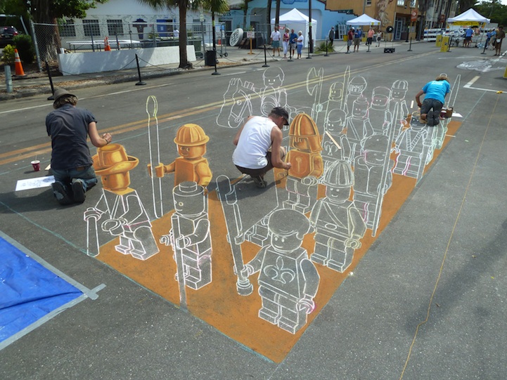  Incredible Making of the 3D LEGO Chalk Drawing