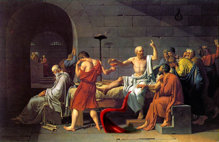 socrates panton 750x488 pic on Design You Trust socrates panton 750x488 The Death of Socrates on a Panton chair Classic Artworks Revisited Series // by Luigi di Silvanni