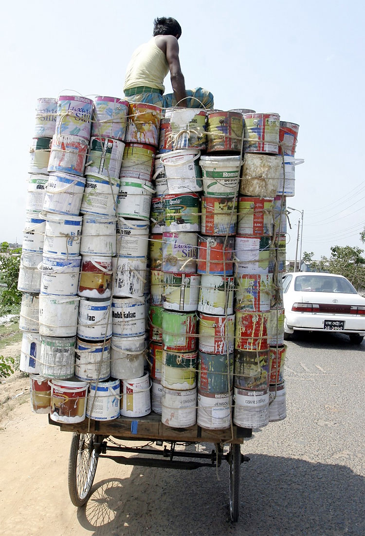 Overloaded Carts Bring Paper, Plastic, Bottles for Recylcing 215 Overloaded Carts Bring Paper, Plastic, Bottles for Recylcing