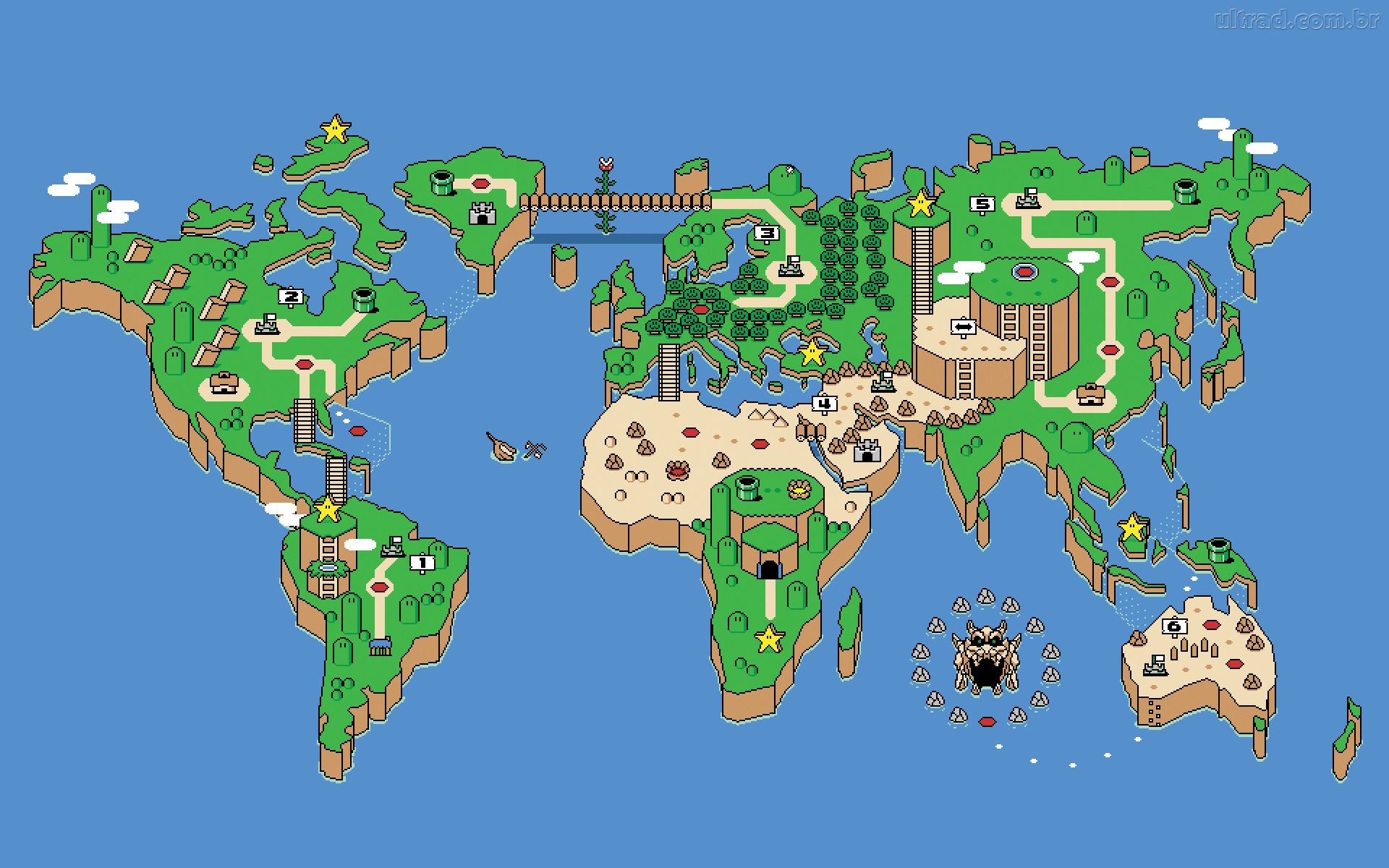 274182 Papel de Parede Mapa Mundi do Mario 1920x1200 Super Mario Real World Map