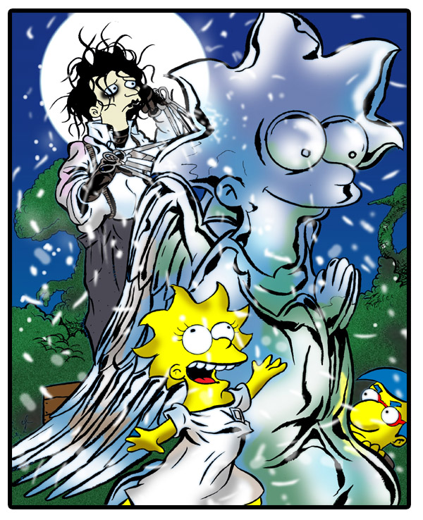 Simpsons Edward with Scissorhands Jason Fletcher pic on Design You Trust Simpsons Edward with Scissorhands Jason Fletcher Simpsonized Movies