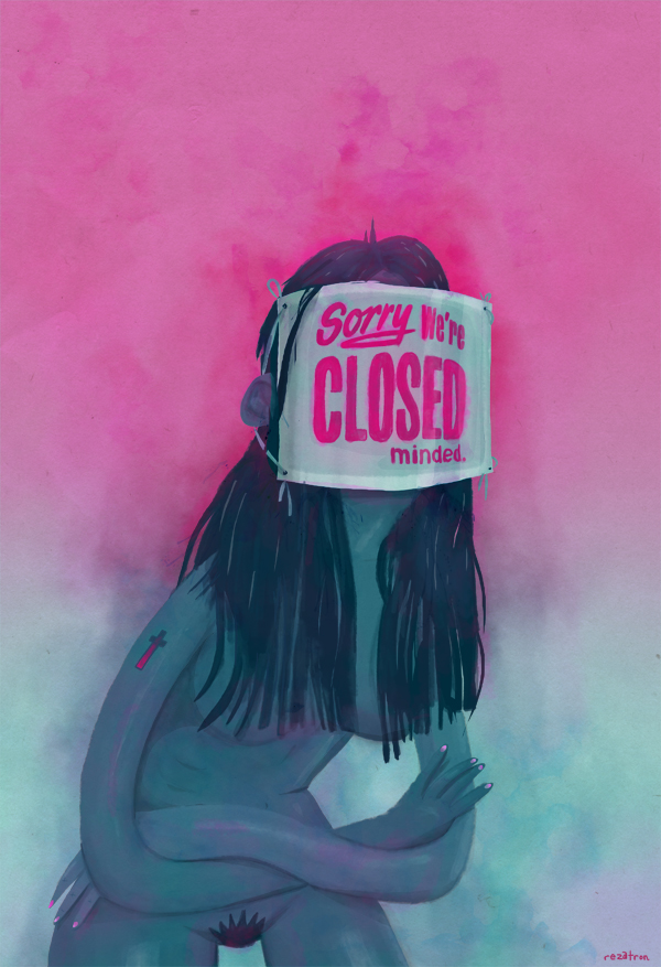 closedMinded pic on Design You Trust closedMinded Rezatron Illustration Portraits