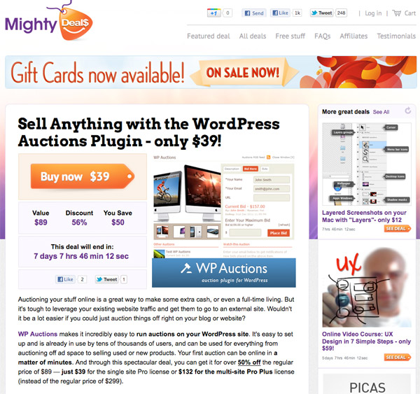 md18 pic on Design You Trust md18 Sell Anything with the WordPress Auctions Plugin only $39!