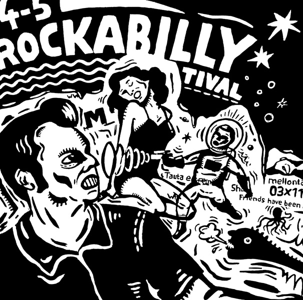 rockabilly B&W paintings by Zsolt Vidak