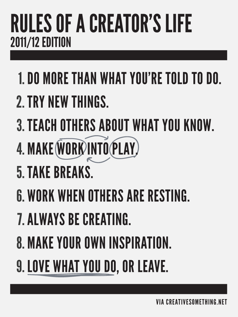 The rules of a creator’s life rules of creators life The rules of a creator’s life