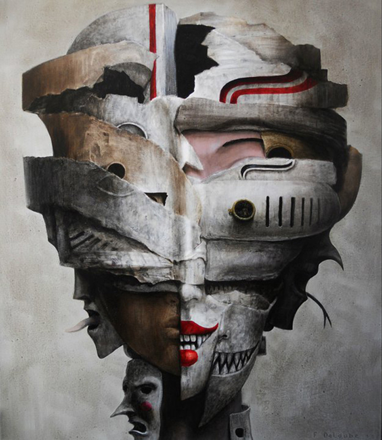 2121 Masks, oil painting on canvas by Fabien Delaube