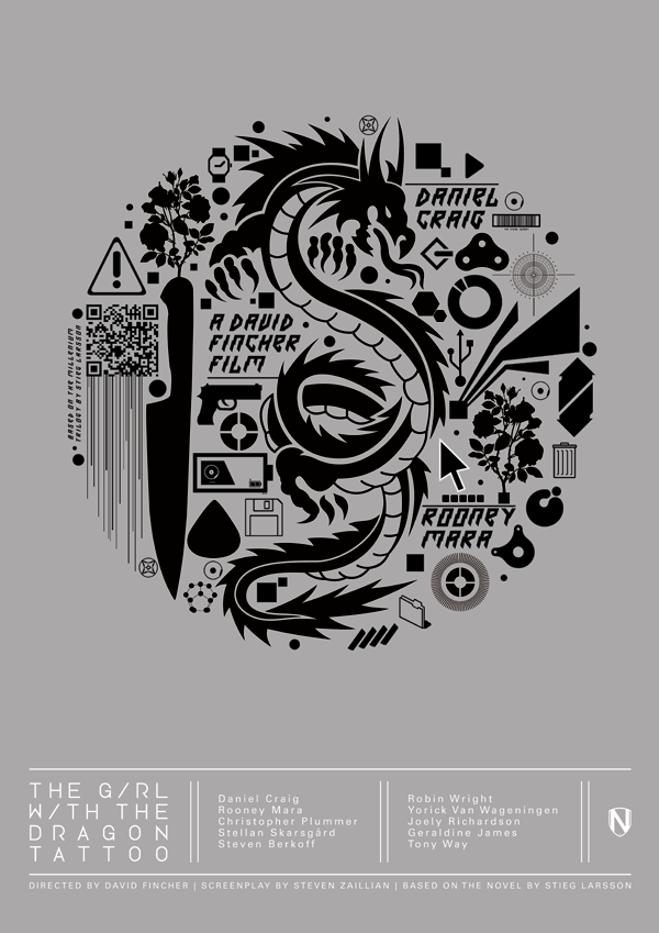 GIRL WITH THE DRAGON TATOO pic on Design You Trust GIRL WITH THE DRAGON TATOO THE GIRL WITH THE DRAGON TATTOO PRINT BY @NEEDLEDESIGN