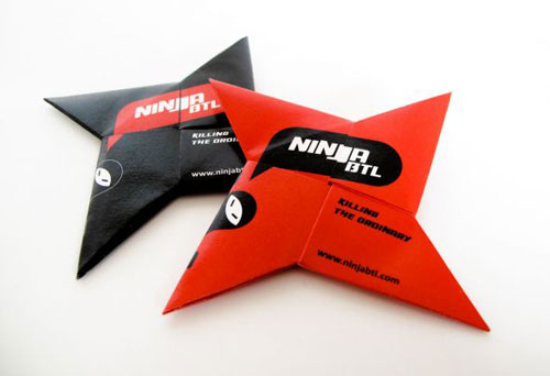 Ninja BTL 20+ Business Cards with Unique Shapes and Materials