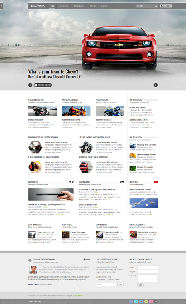 Technik Modern Corporate Template for Joomla preview pic on Design You Trust Technik Modern Corporate Template for Joomla preview Awesome Full Width Slider Templates for Corporate & Creative