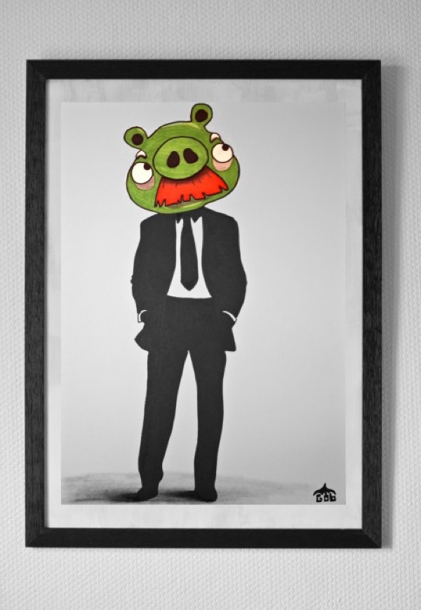 angry bird heads green pig gob Angry B*****