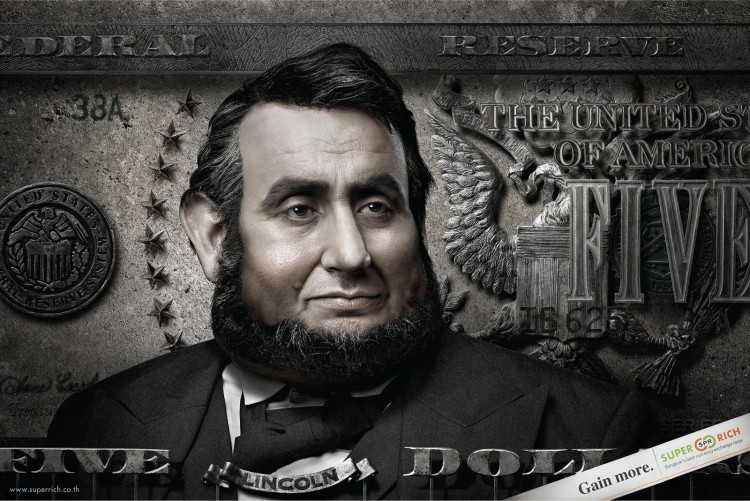 bank note lincoln 750x501 Advertising in the financial world