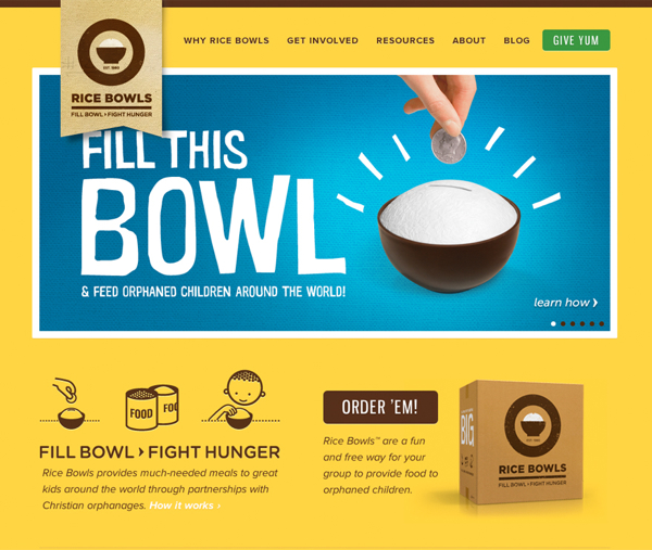 25 Glorious Charity and Non Profit Web Designs rice bowls11 25 Glorious Charity and Non Profit Web Designs