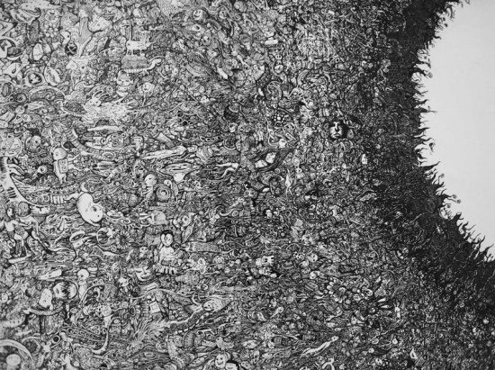 sagaki 2 550x411 Incredibly Detailed Ink Drawing by Sagaki Keita
