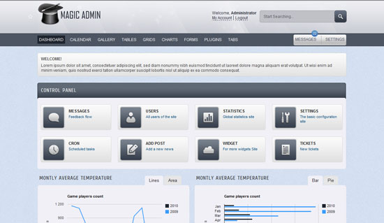 16.admin template Free and Premium Customizable CSS/HTML Admin Templates