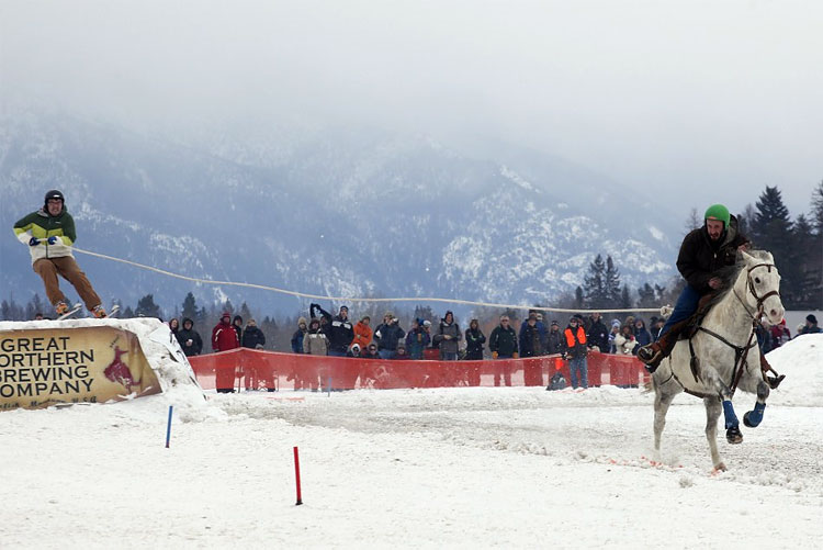 2012 World Skijoring Championship Montana: Pulled by Horses, Skiers Compete to Reach Finish Line 211 2012 World Skijoring Championship Montana: Pulled by Horses, Skiers Compete to Reach Finish Line