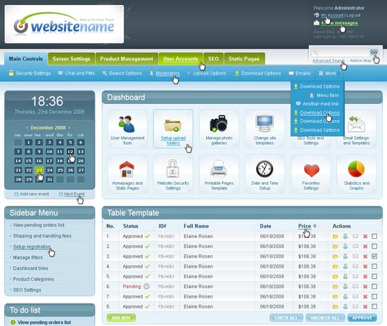 5.admin template Free and Premium Customizable CSS/HTML Admin Templates