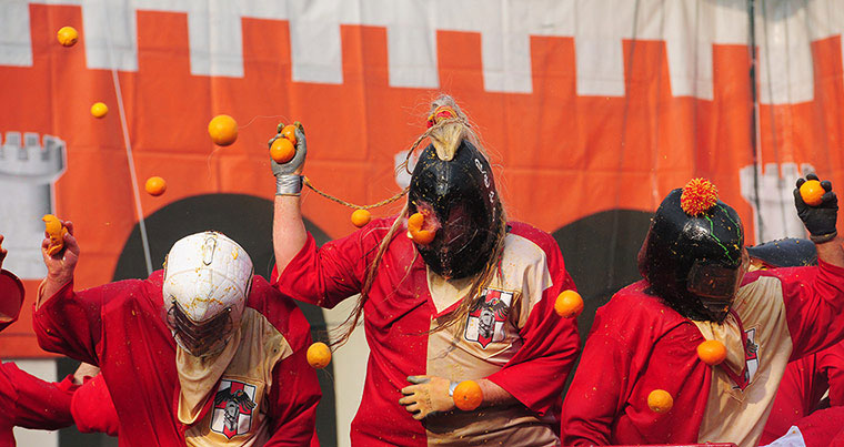 772 Battle of the Oranges in North Italy