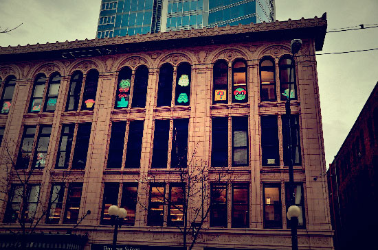 8bit building pic on Design You Trust 8bit building Seattle Pixel Art
