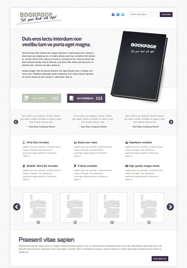 Landing Page BookPage preview 13 Great Landing Page Templates for your Product