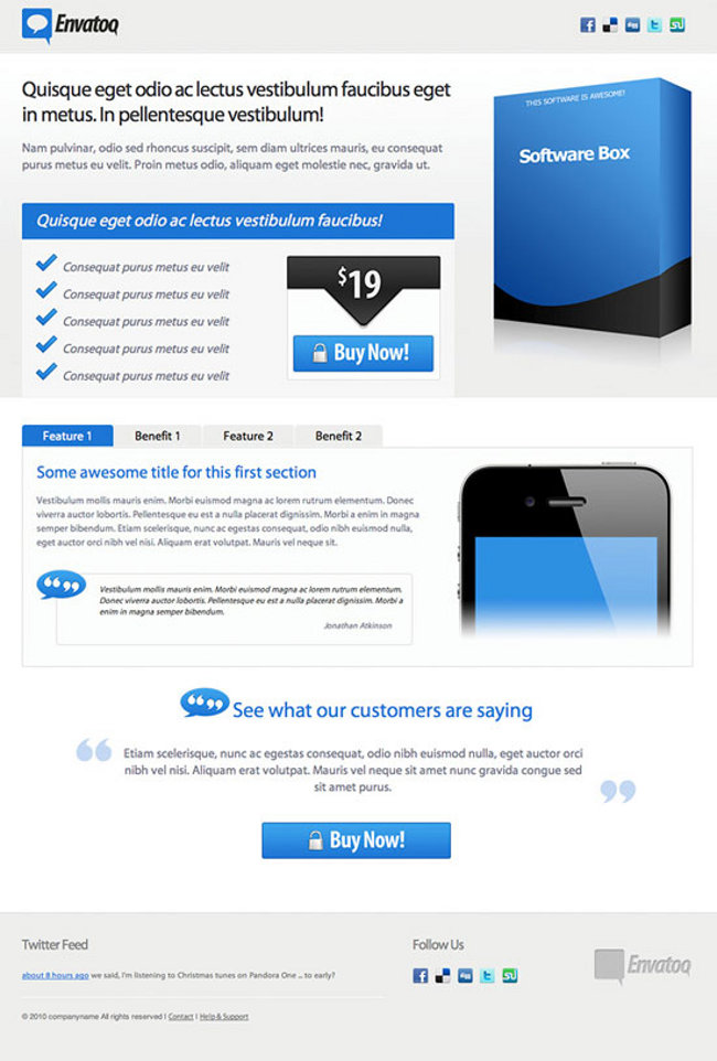 Landing Page Oceanic preview 13 Great Landing Page Templates for your Product