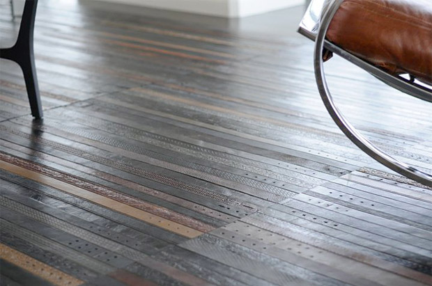 Leathe Belt Flooring pic on Design You Trust Leathe Belt Flooring Recycled Leather Belt Flooring by TING