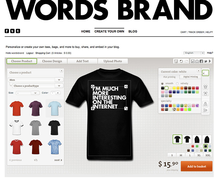 WORDS BRAND TEE designer pic on Design You Trust WORDS BRAND TEE designer Design Your Own Tee, Tote, And More With The WORDS BRAND Designer