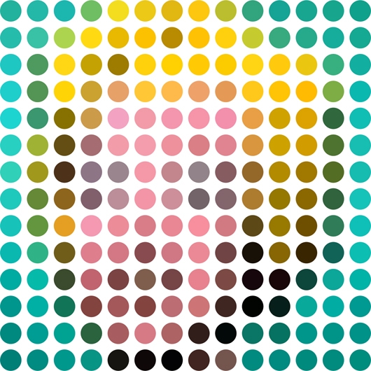 Warhol2011 750x530 Art reduced & remixed down into 140 circles for Twitter Generation