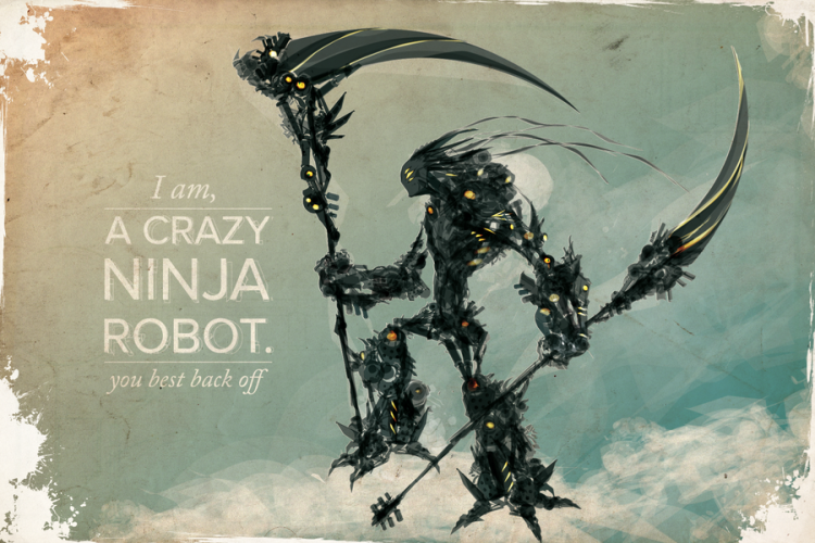 40+ Amazing Ninja Design Illustrations & Epic Artwork Inspiration crazy ninja robot v2 by chasejc d309iwv 750x500 40+ Amazing Ninja Design Illustrations & Epic Artwork Inspiration