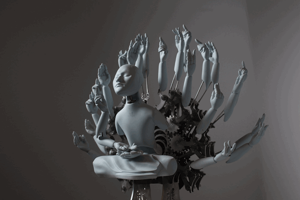 kwanon z Kinetische Cyborg Skulpturen Kinetic Sculptures Ziwon Wang Kinetic cyborg sculptures by Ziwon Wang