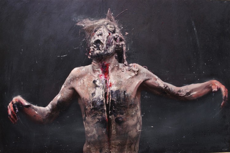o4 750x499 Paintings by Olivier de Sagazan !