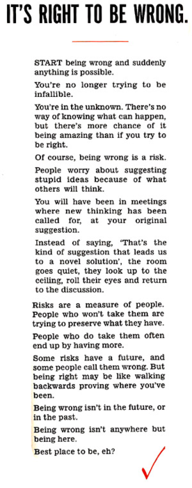 tumblr lxysb2Ll3c1qiqf01o1 500 It’s right to be wrong   Paul Arden